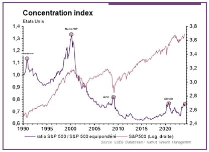 graphique montrant la concentration index aux Etats Unis